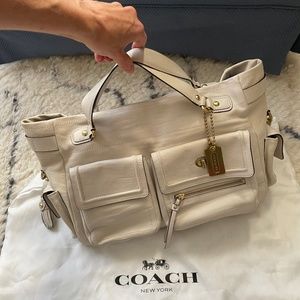 Coach bag, cream leather